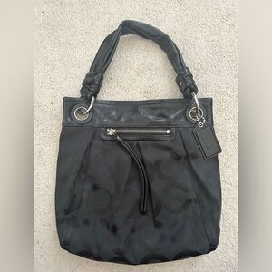 Coach Ashley Op Art Hippie Bag in Black Jacquard